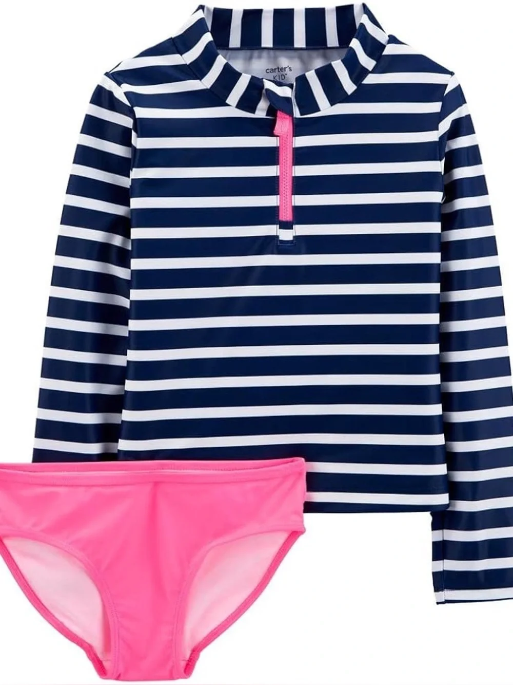 NWT Carter’s 2-pc Swim Set Rashguard Top and Bottoms SPF 50+ Swimsuit Girls 7